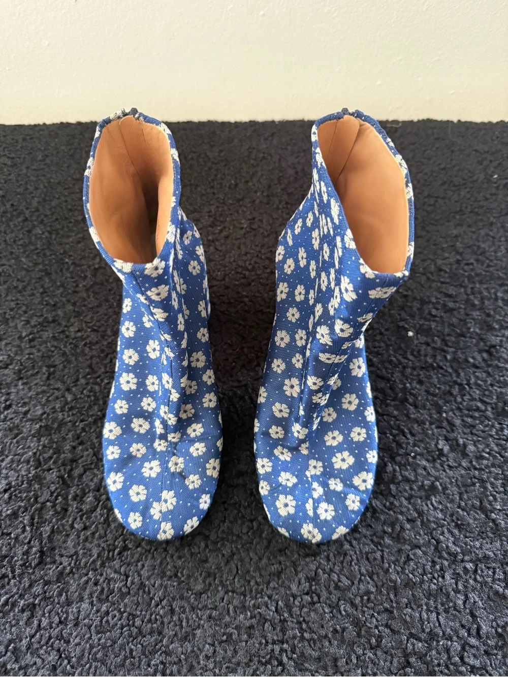Maison Martin Margiela Blue Floral Ankle Boots